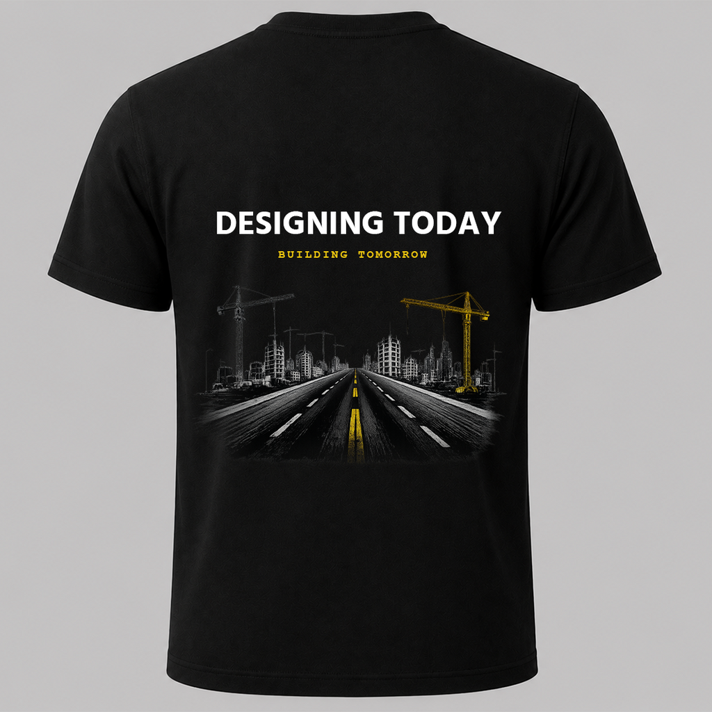 Engineer On Road Premium Black Cotton Graphic T-Shirt for Engineers & Creators