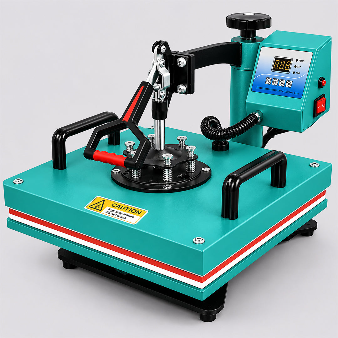 5 in 1 Slider Heavy Duty Heat Press Machine - 15 x 15 Inch | Mug, Cap, Plate & T-Shirt Printing Machine