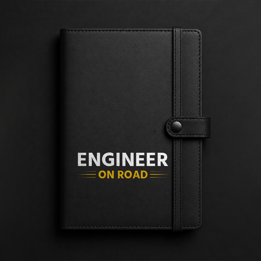 Engineer On Road Premium Executive Notebook | Leather Finish Office Journal for Engineers & Professionals